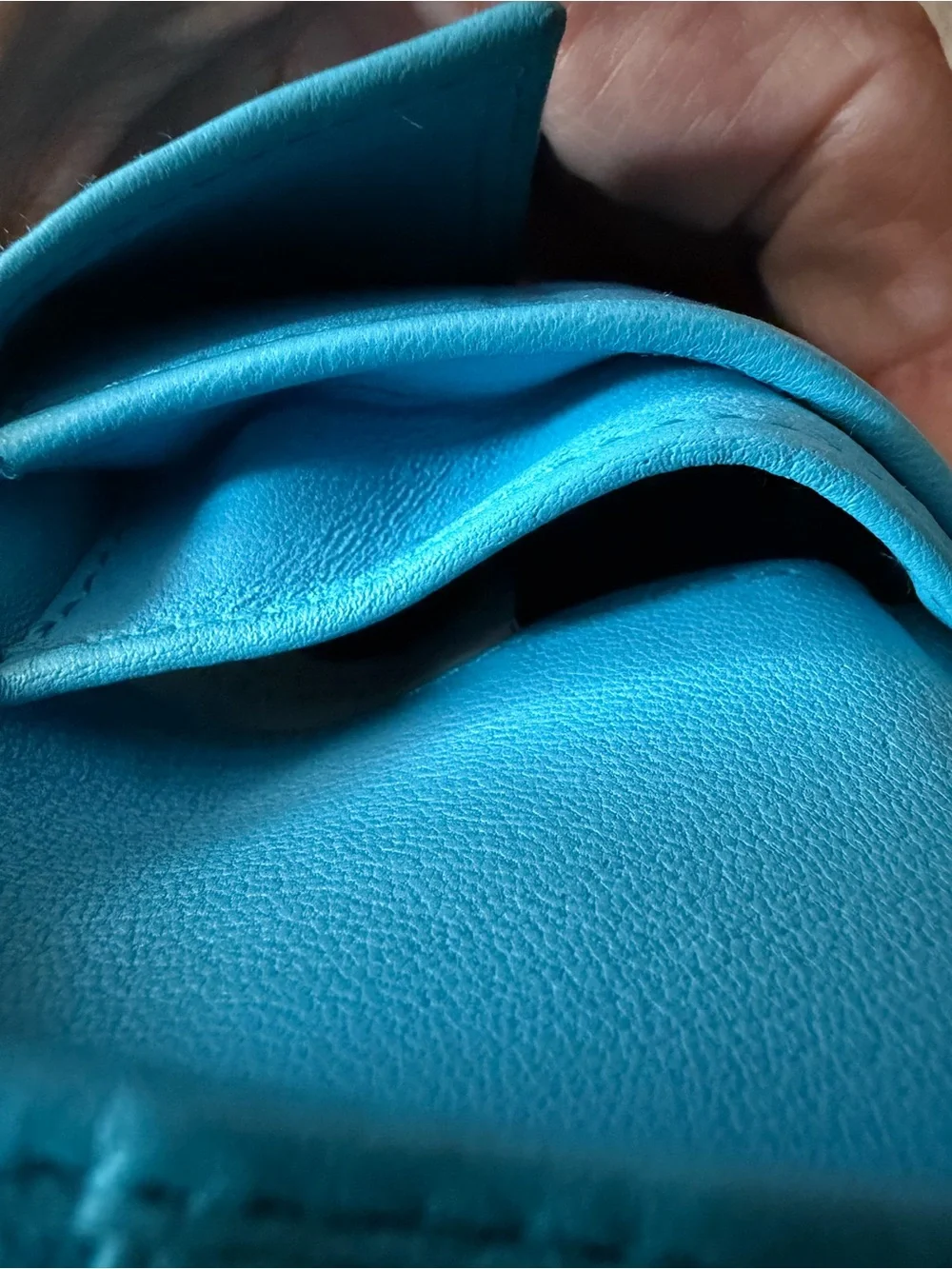 Bottega Veneta Intrecciato Brown & Turquoise Bifold Super Soft Leather Wallet